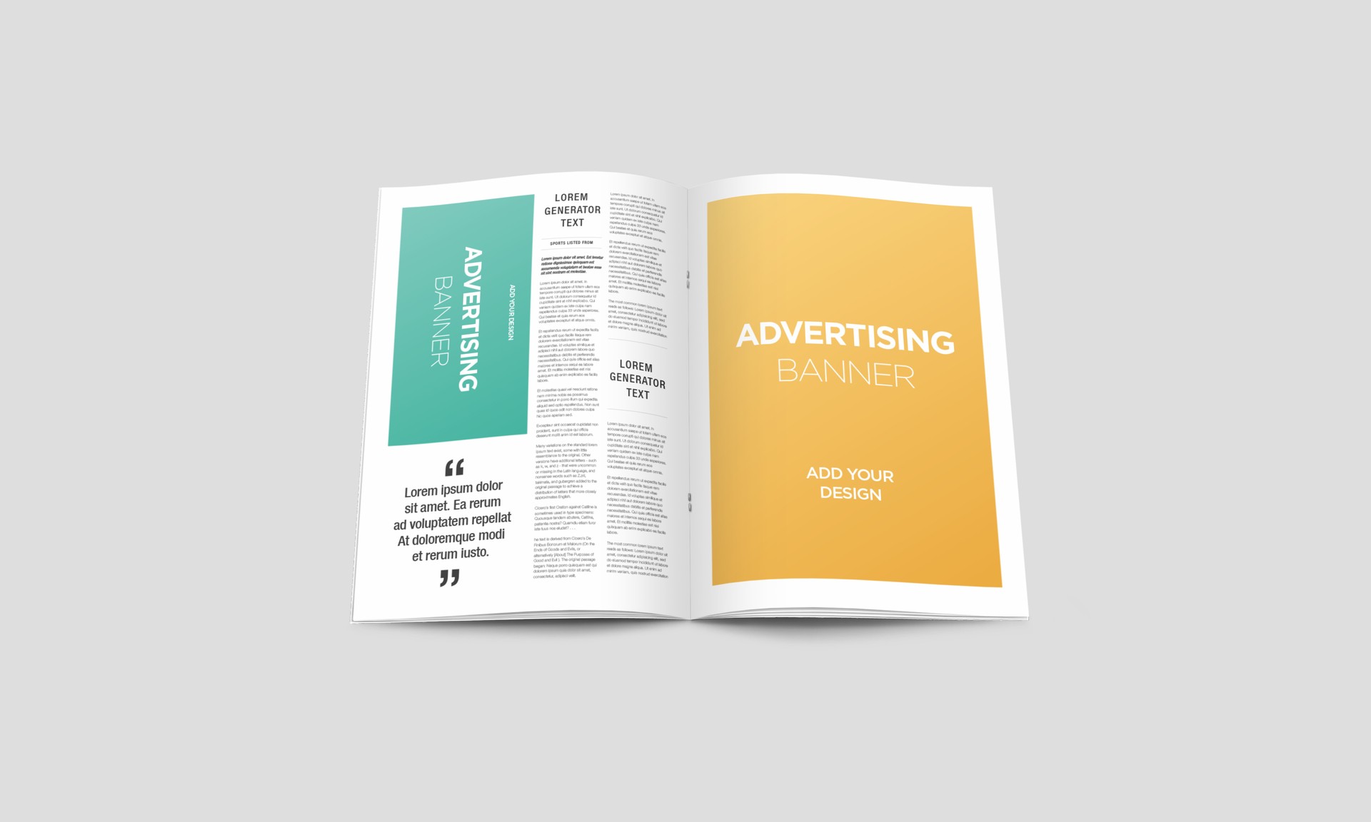 Newspaper Advertising Magazine Brochure Mockup 3D Rendering